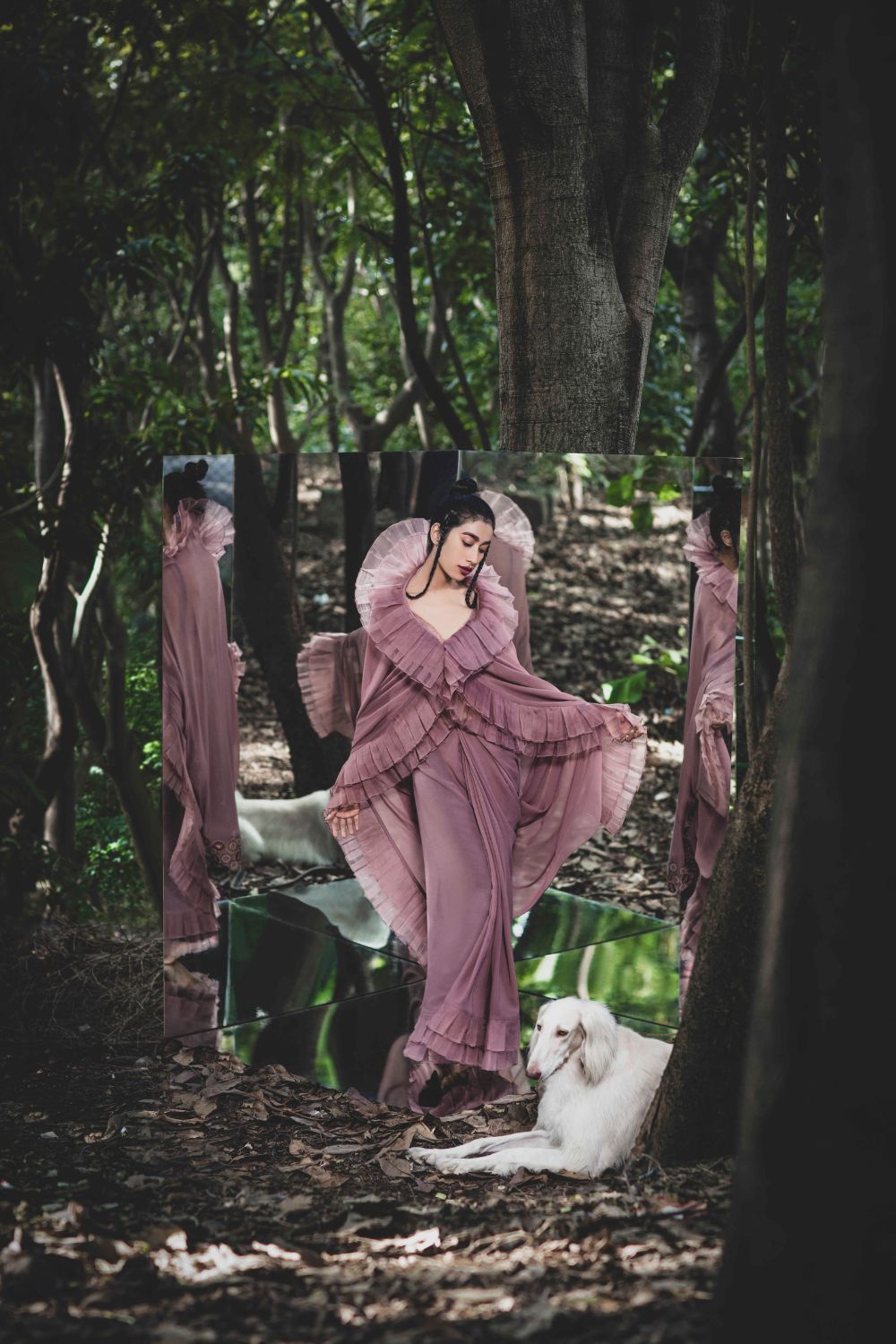 Embroidered Flowy Frill Saree