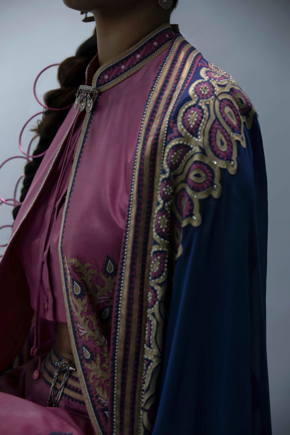 Embroidered Lehenga With Statement Blouse And Dupatta
