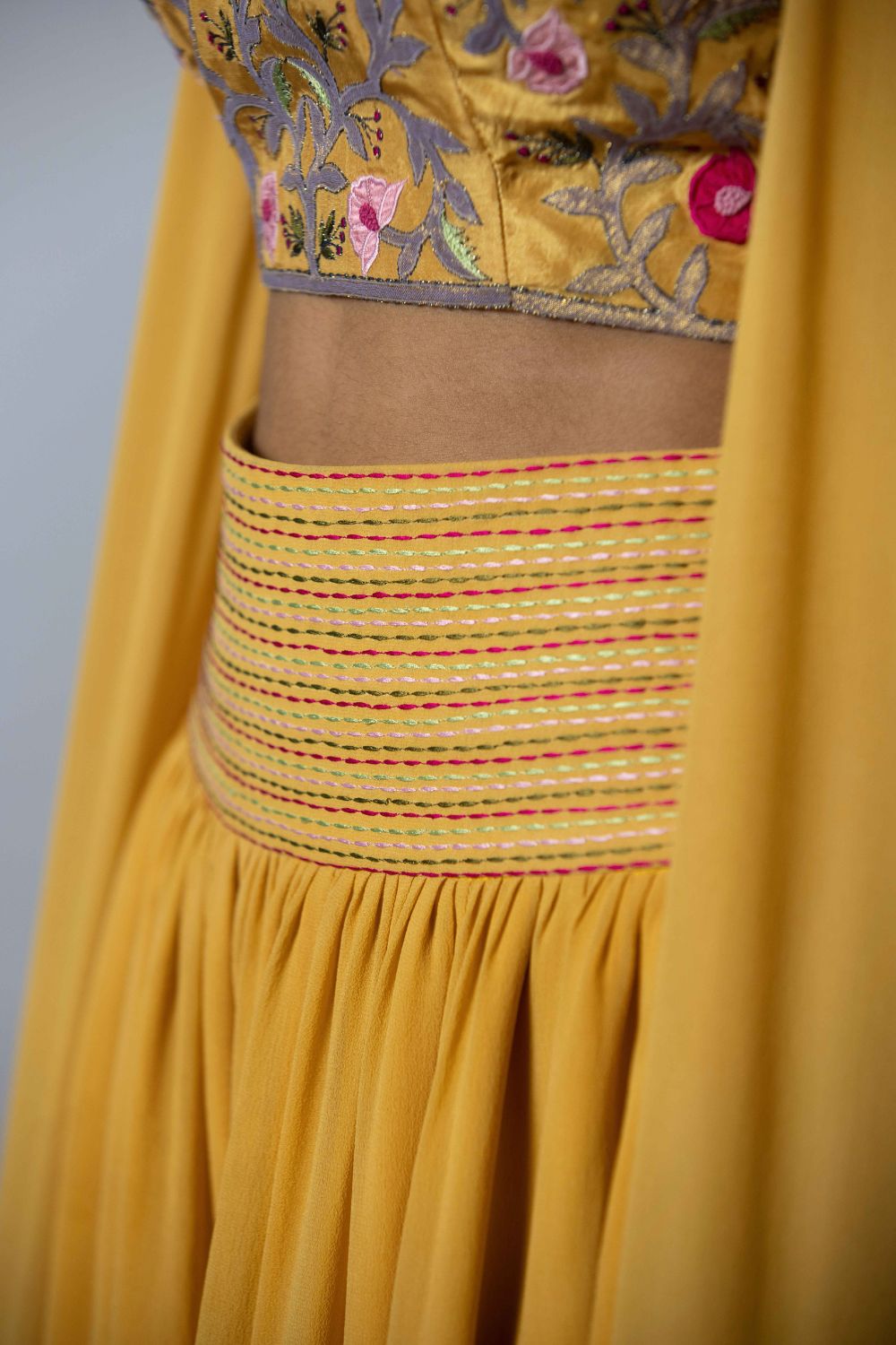 Embroidered Statement Blouse With Palazzos