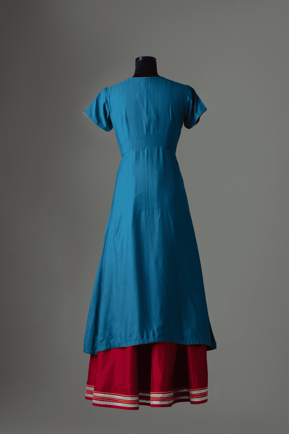 Heart-Embroidered Blue Tunic