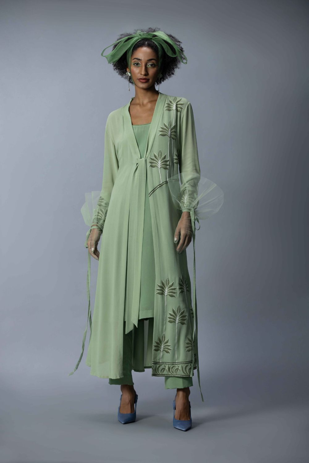 Embroidered Jacket Set