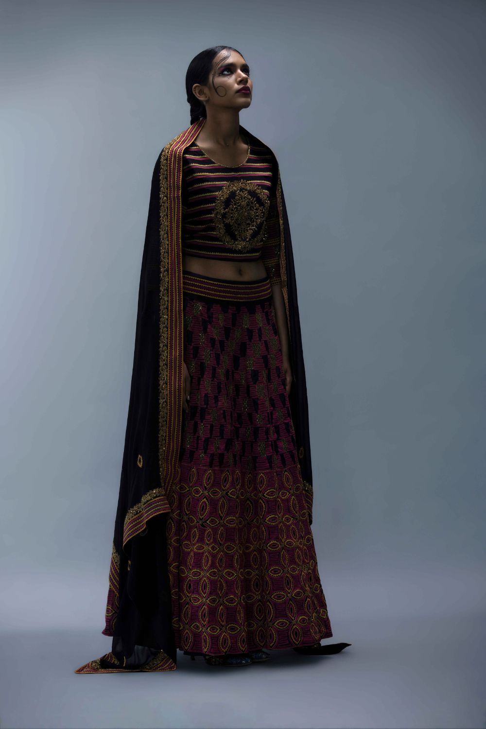 Embroidered Lehenga With Blouse And Dupatta