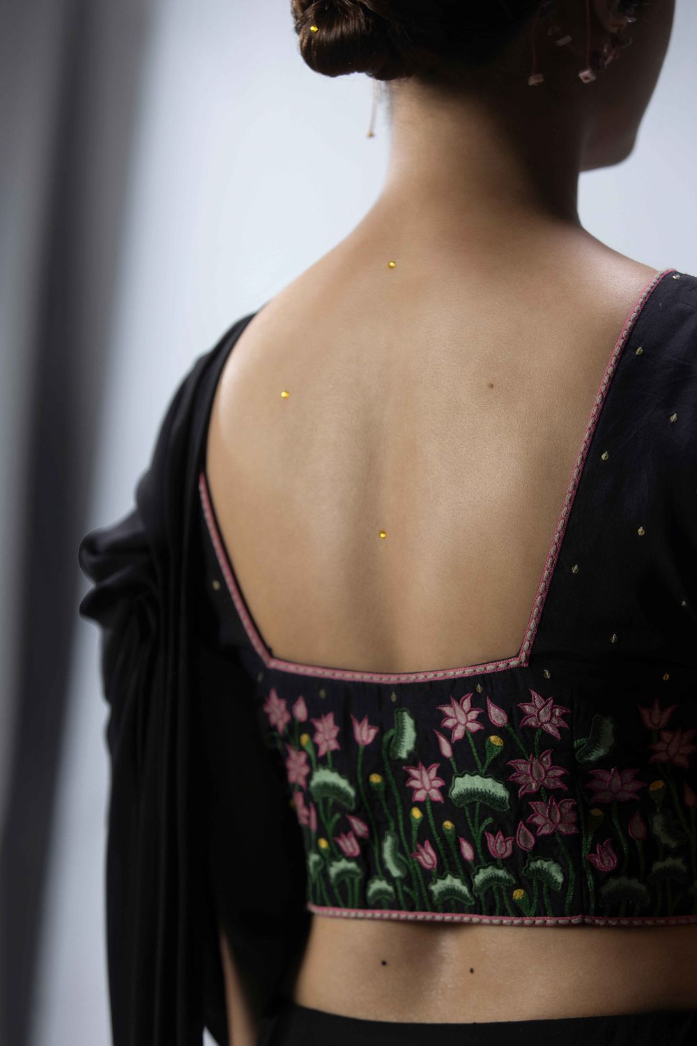 Embroidered Blouse With A Draped Saree