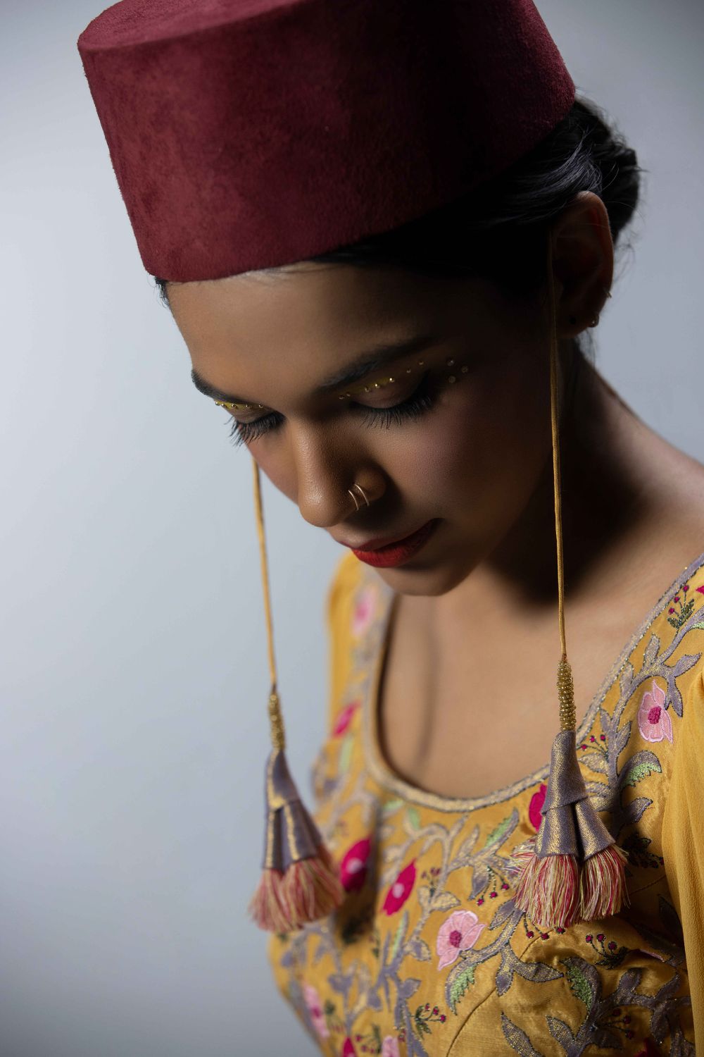 Embroidered Statement Blouse With Palazzos