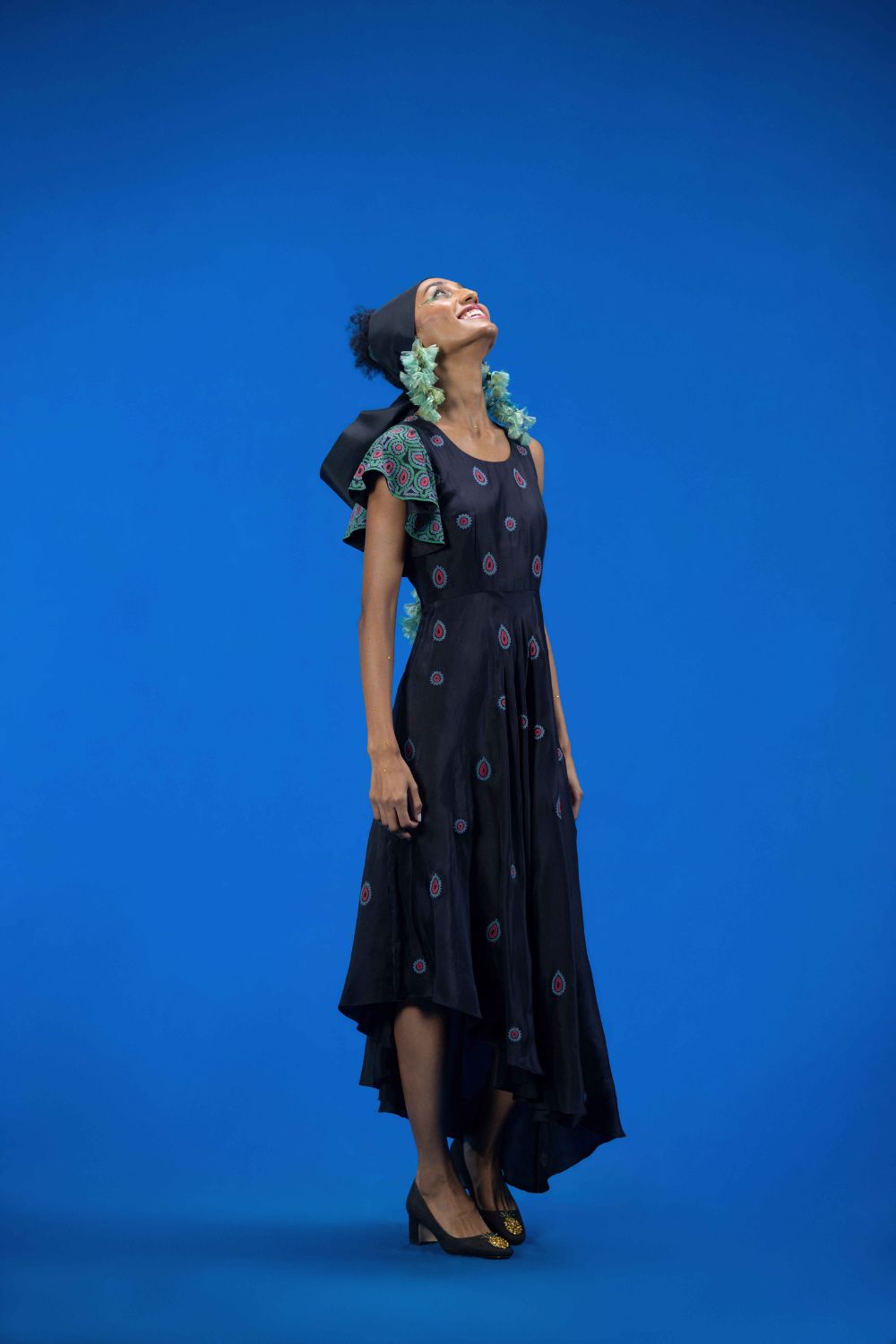 Asymmetric Dress With Applique Details