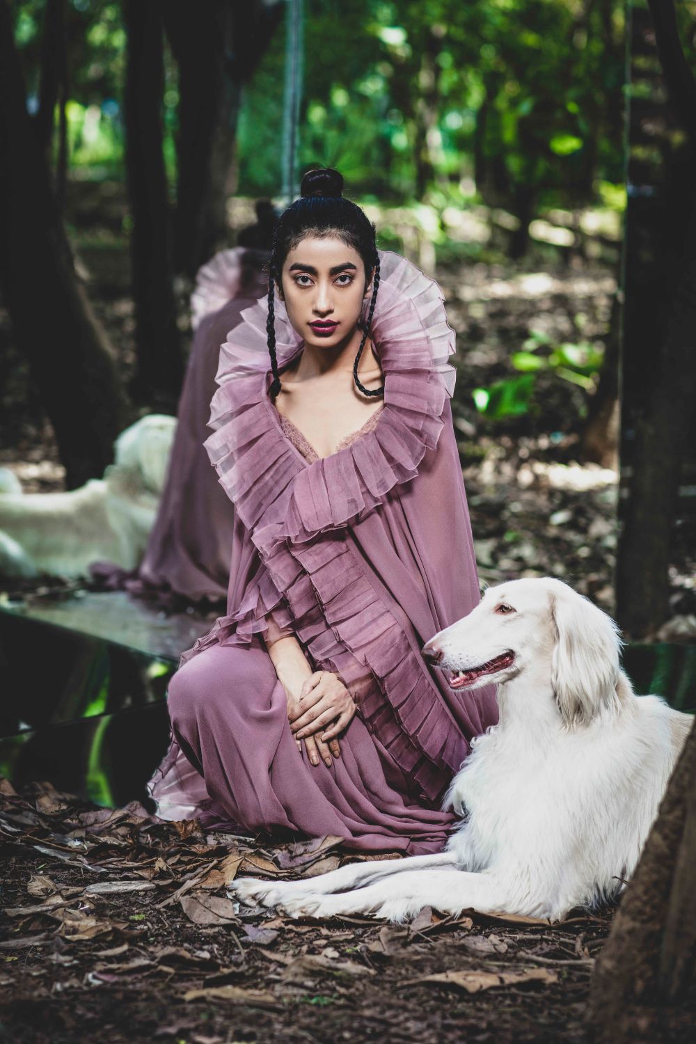 Embroidered Flowy Frill Saree