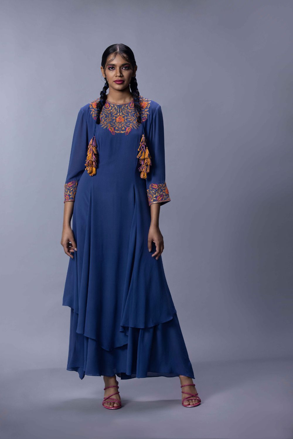 Asymmetric Embroidered Tunic