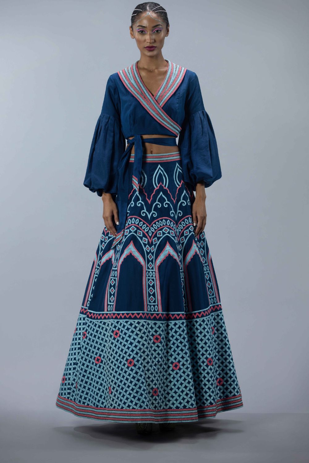 Lehenga With Applique Details And Blouse