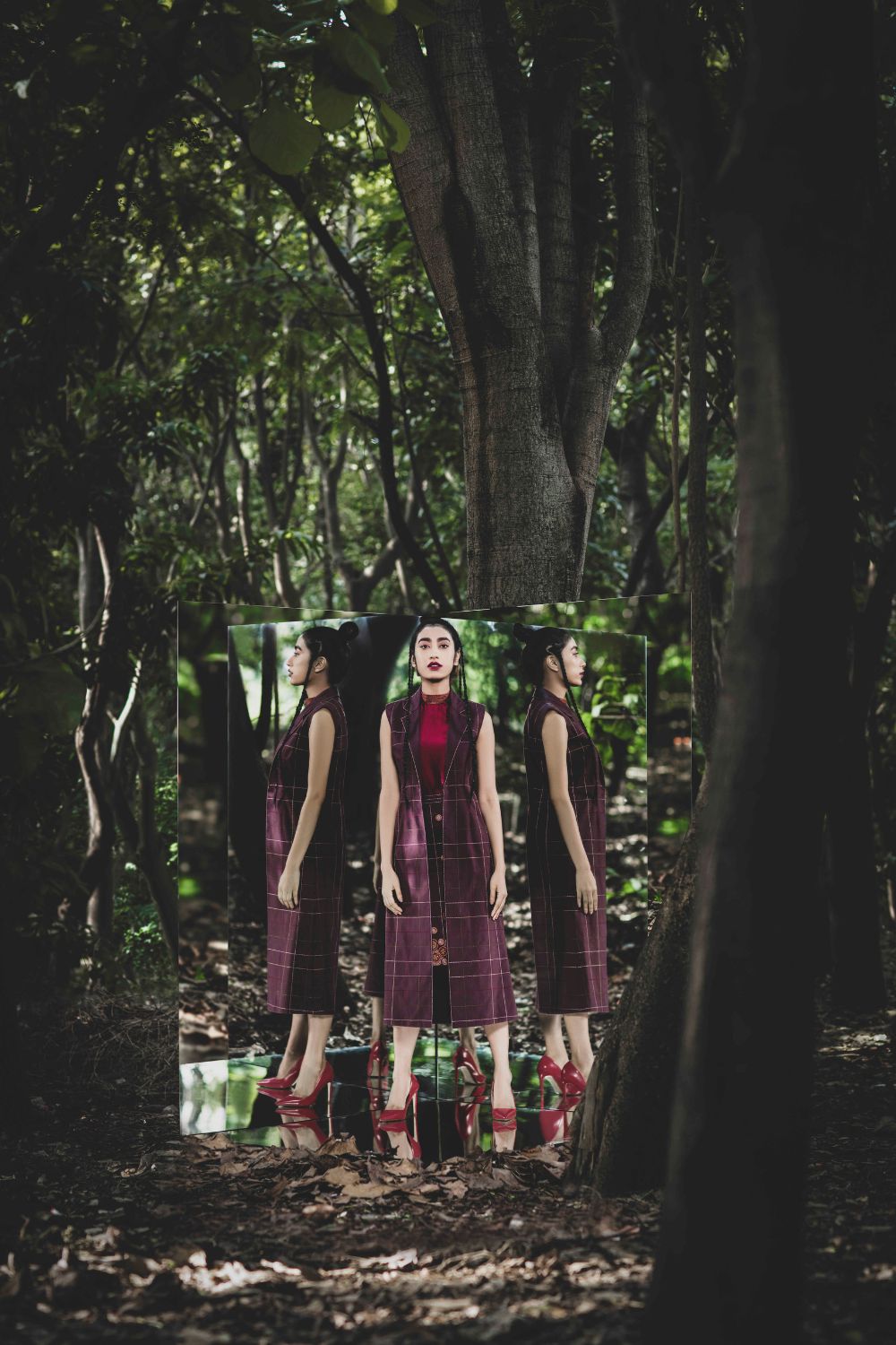 Ankle Length Jacket with  Skirt and Top