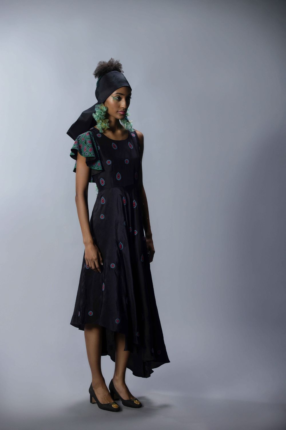 Asymmetric Dress With Applique Details