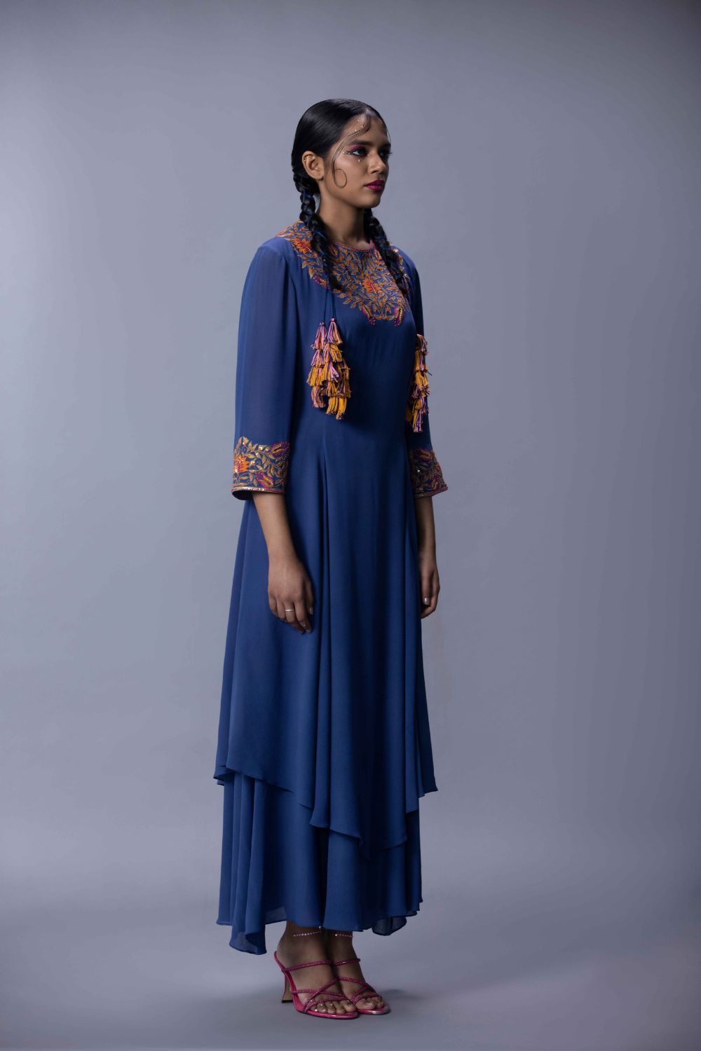 Asymmetric Embroidered Tunic