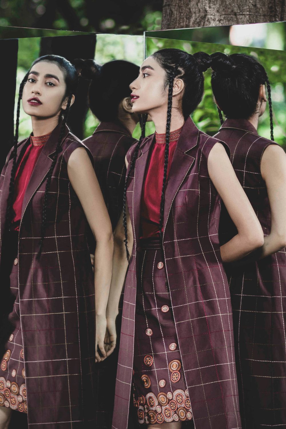 Ankle Length Jacket with  Skirt and Top