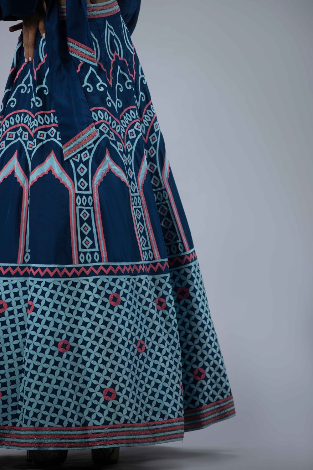 Lehenga With Applique Details And Blouse