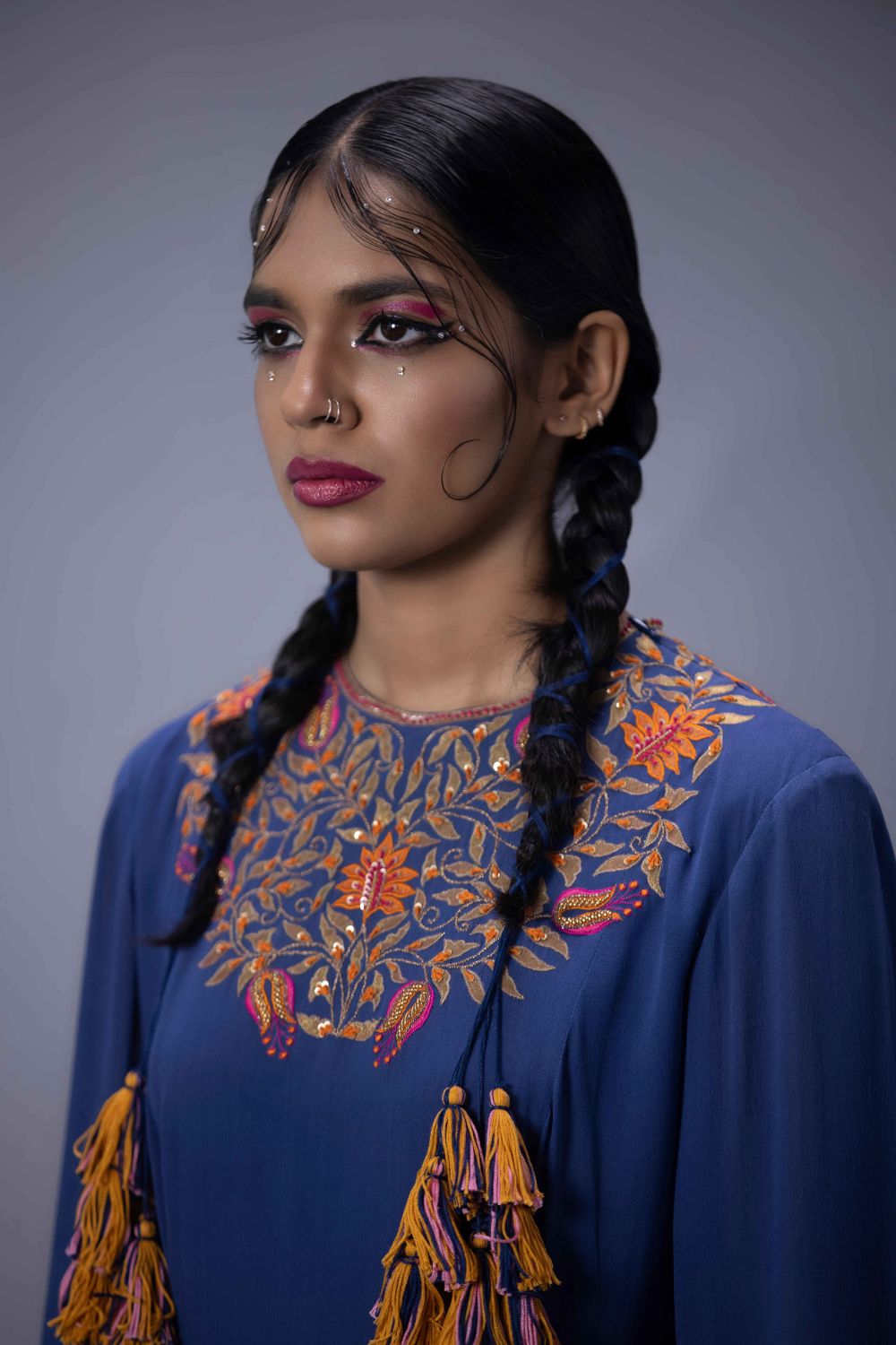 Asymmetric Embroidered Tunic